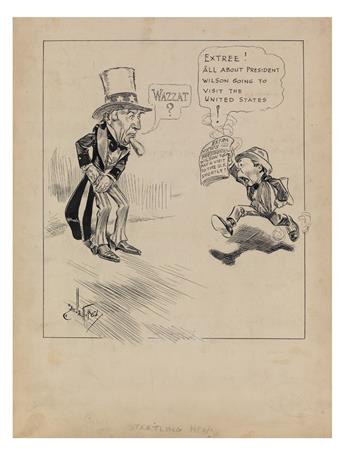 ALBERT T. REID. Group of 9 post-World War I era cartoons.